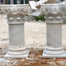 Coluna branca da coluna da escultura da pedra de mármore (SY-C002)